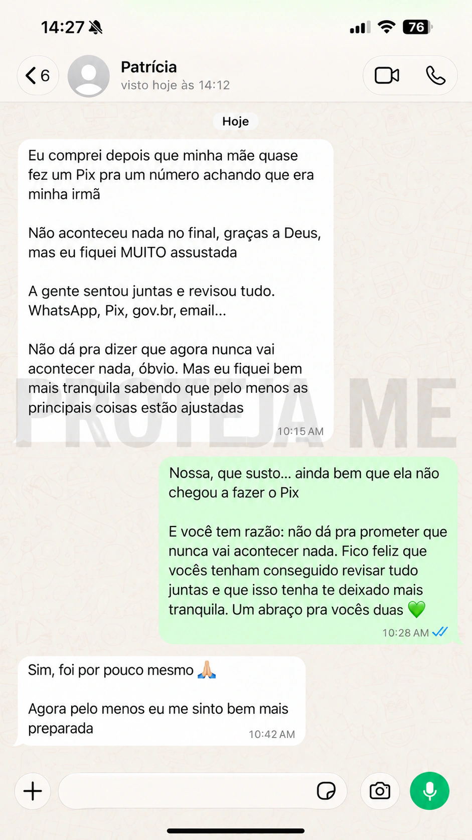 Avaliação de cliente do Proteja Me, 3 de 10
