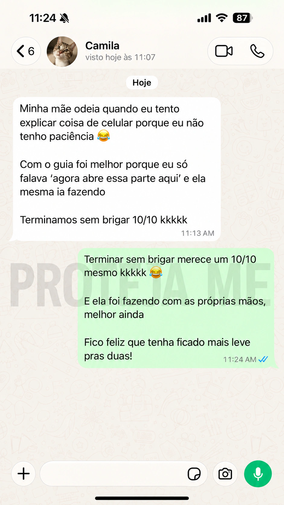 Avaliação de cliente do Proteja Me, 5 de 10
