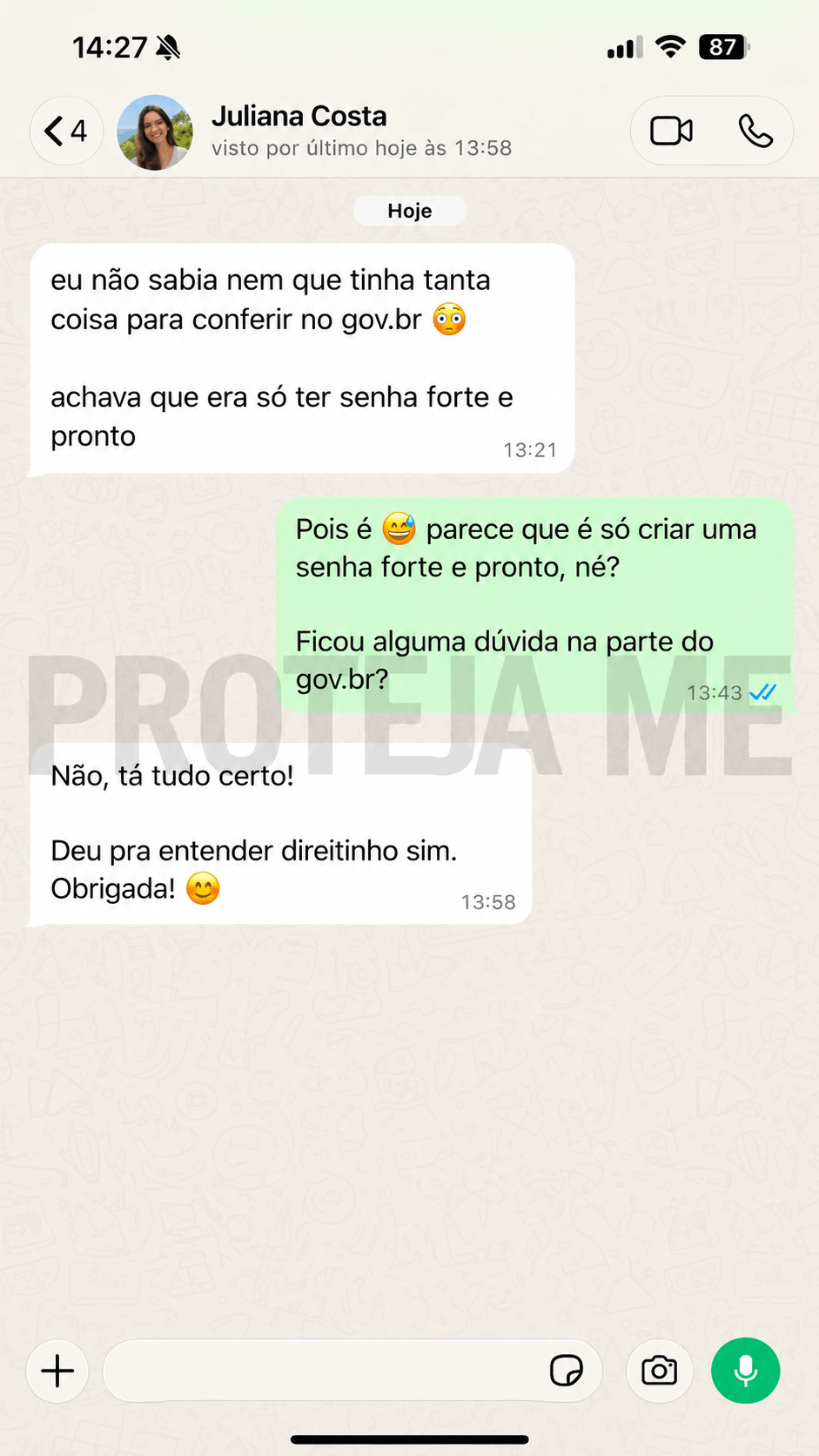 Avaliação de cliente do Proteja Me, 6 de 10